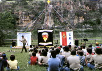 Camporee campfire at Camp Billy Gibbons