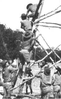 Patrol building
                  signaling tower at Brownsea Double-Two