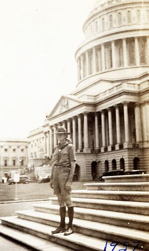 M.H. Carr on steps of Capitol