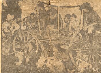 Scouts around chuckwagon at 1937 Jamboree